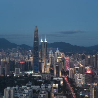 China Shenzhen skyline at night