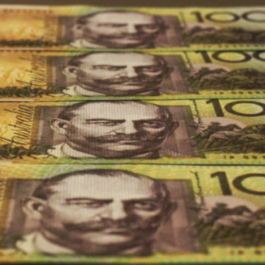 green Australian $100 bills