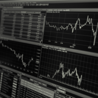 Stock trading shown in a monitor