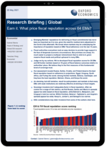 Earn it. What price fiscal reputation across 64 EMs?
