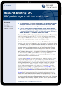 MPC predicts larger but still brief inflation burst 