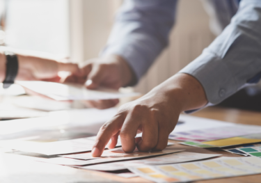 Executive checking reports and charts