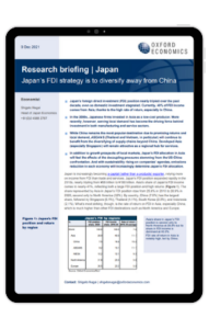  Japan’s FDI strategy is to diversify away from China