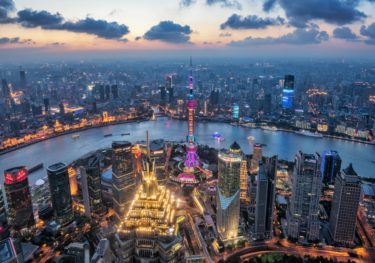 Night view of Shanghai city