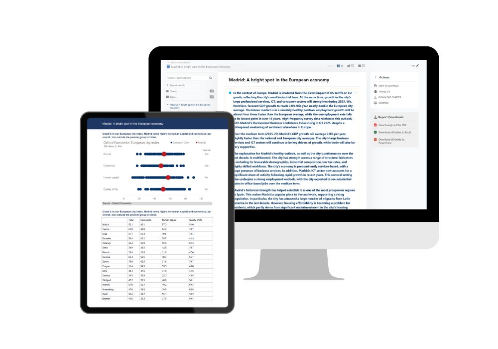 Oxford Economics City Economic Forecast report