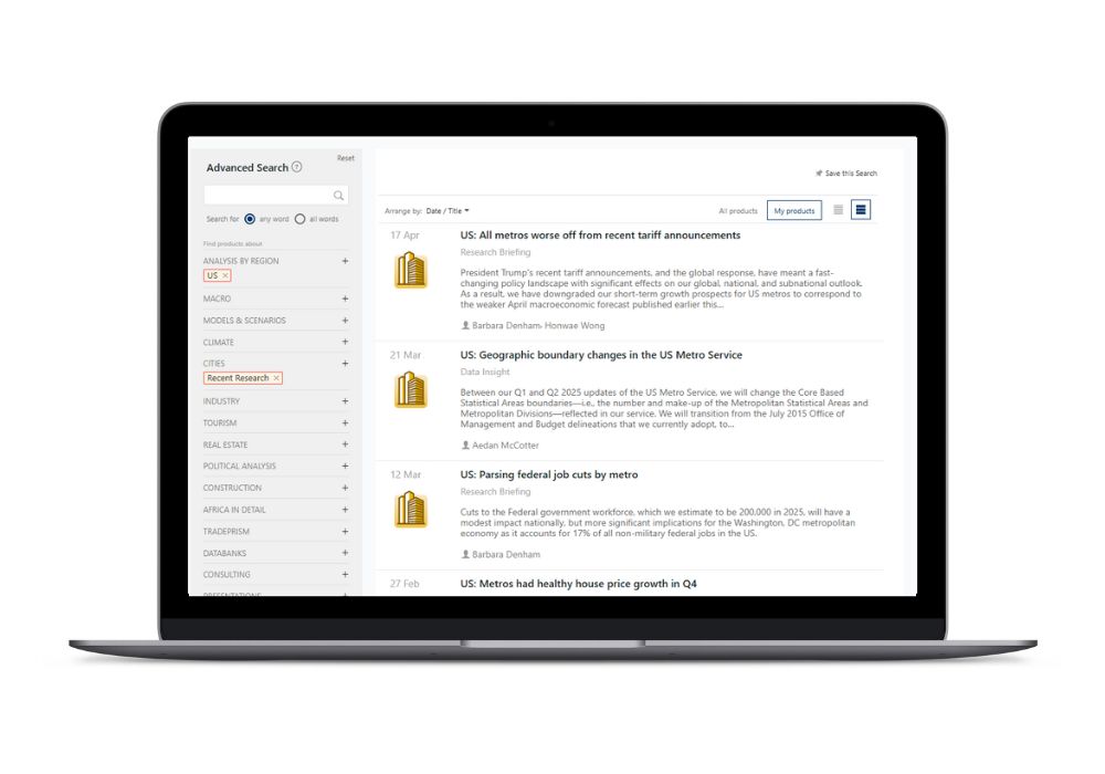 US States and Metro Service report schedule