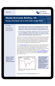 Rising uncertainty set to limit scale of rate hikes in the United Kingdom
