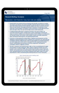 Research briefing: eurozone recession, not there for now, but risks are rising