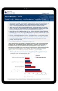Rapid policy tightening fuels businesses' recession fears