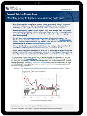 South Korea: Monetary policy to tighten even as hiking cycle ends