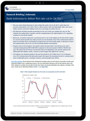 Bank Indonesia to deliver first rate cut in Q4 2023