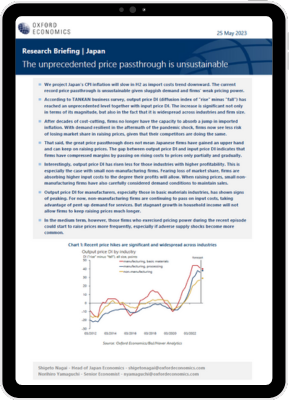 Japan: The unprecedented price passthrough is unsustainable