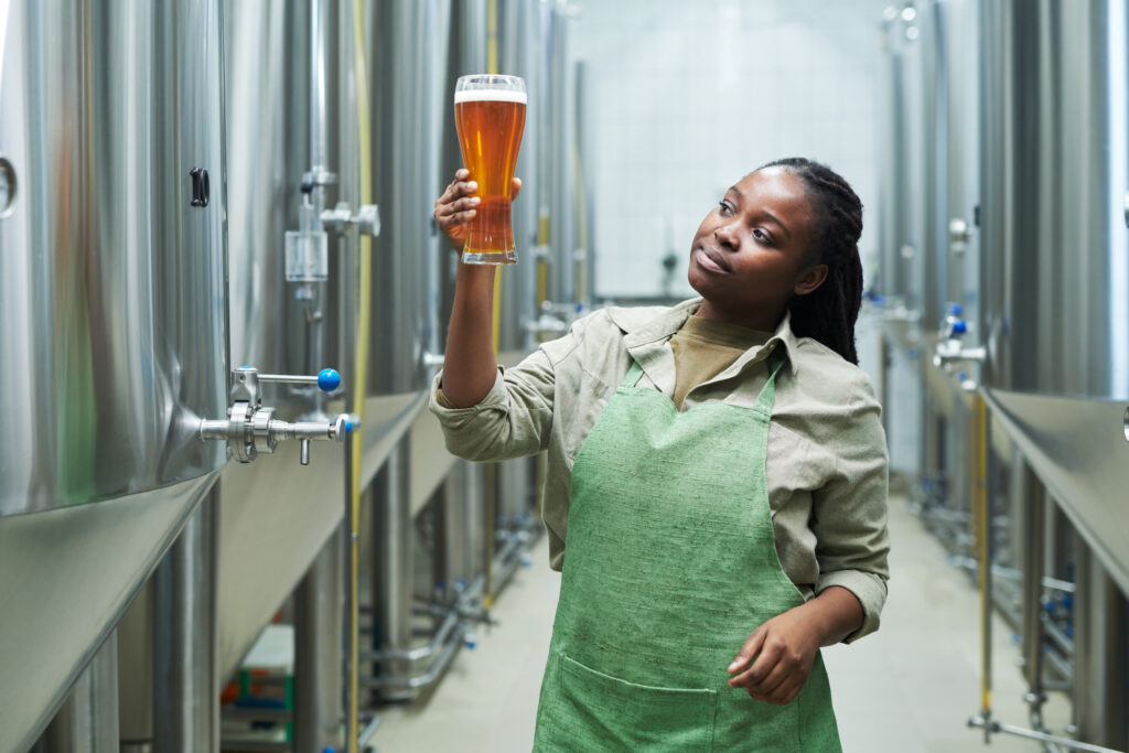 Worker Checking Beer Quality