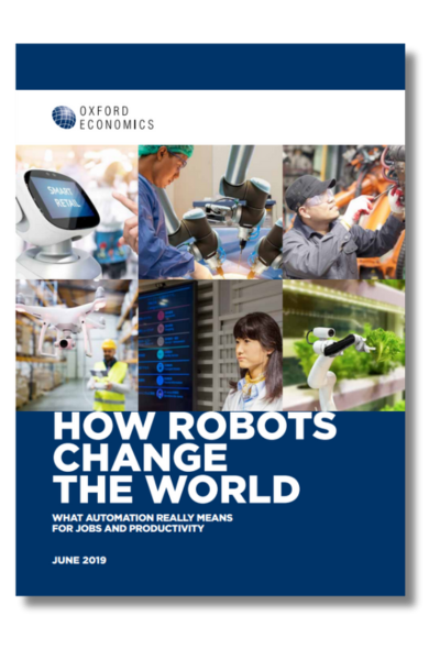 Cover of How Robots Change the World, the award-winning whitepaper from Oxford Economics