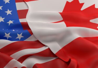 Flags of US and Canada
