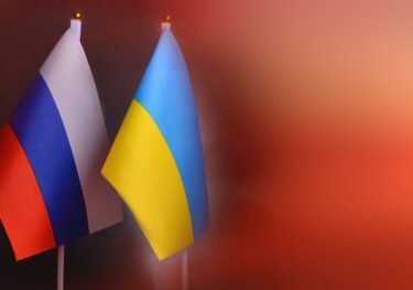 Flags of Russia and Ukraine