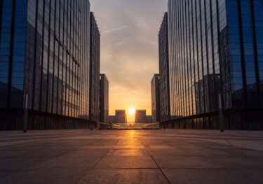 City landscape viewing dawn