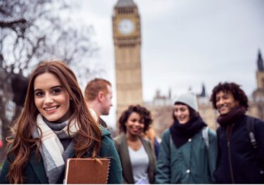 University students in central London