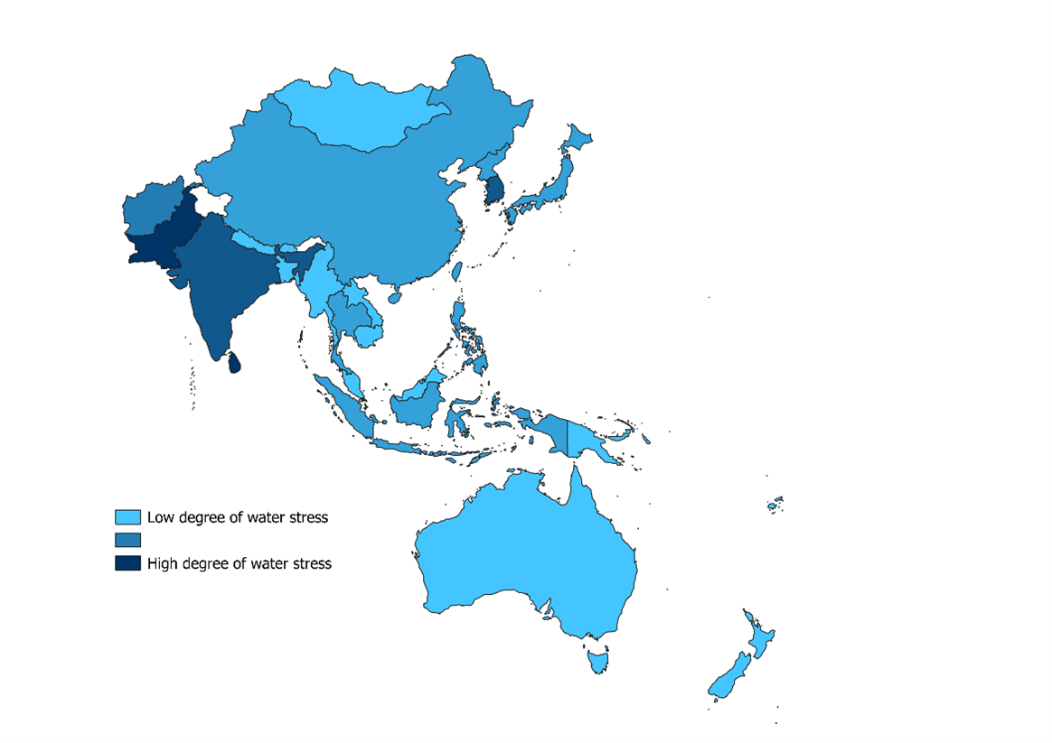 Degree of water stress across APAC